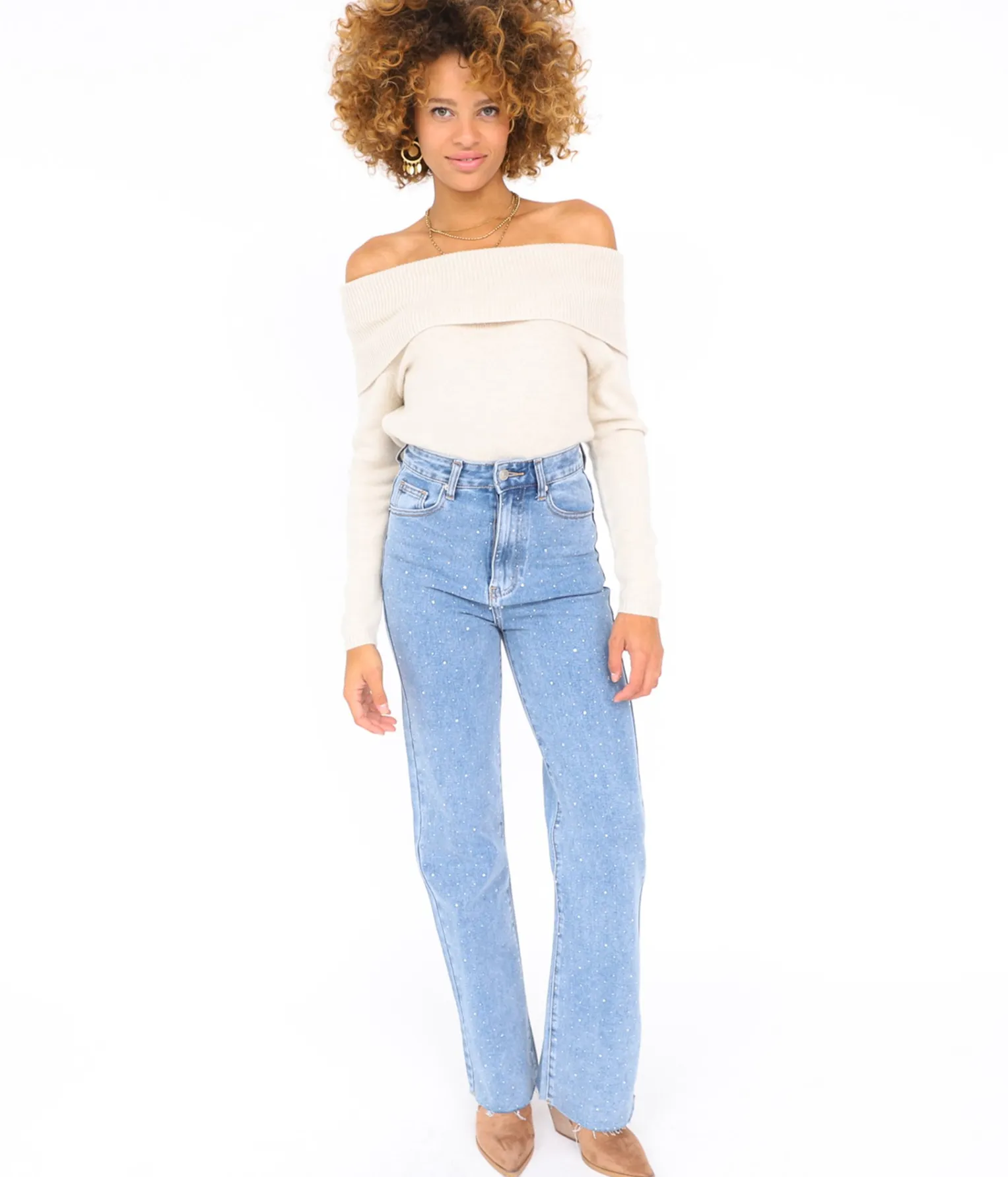 EDJI Pull Bardot* Mailles