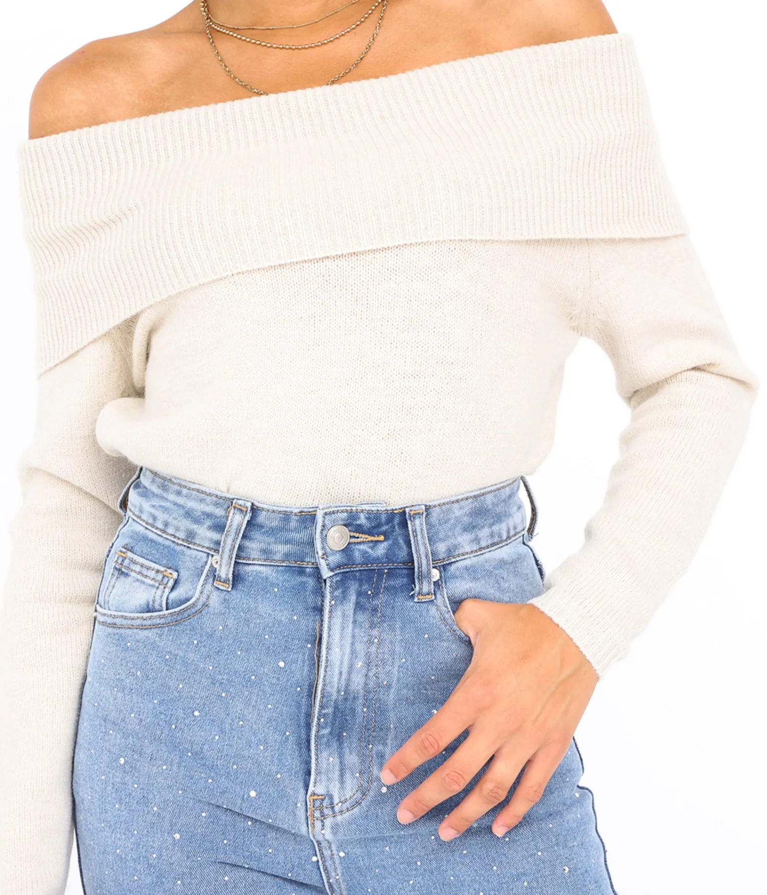 EDJI Pull Bardot* Mailles