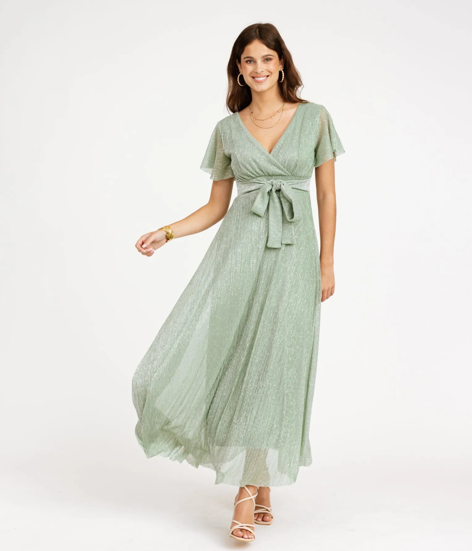 EDJI Robe longue cache-cœur plissée Léa* Robes