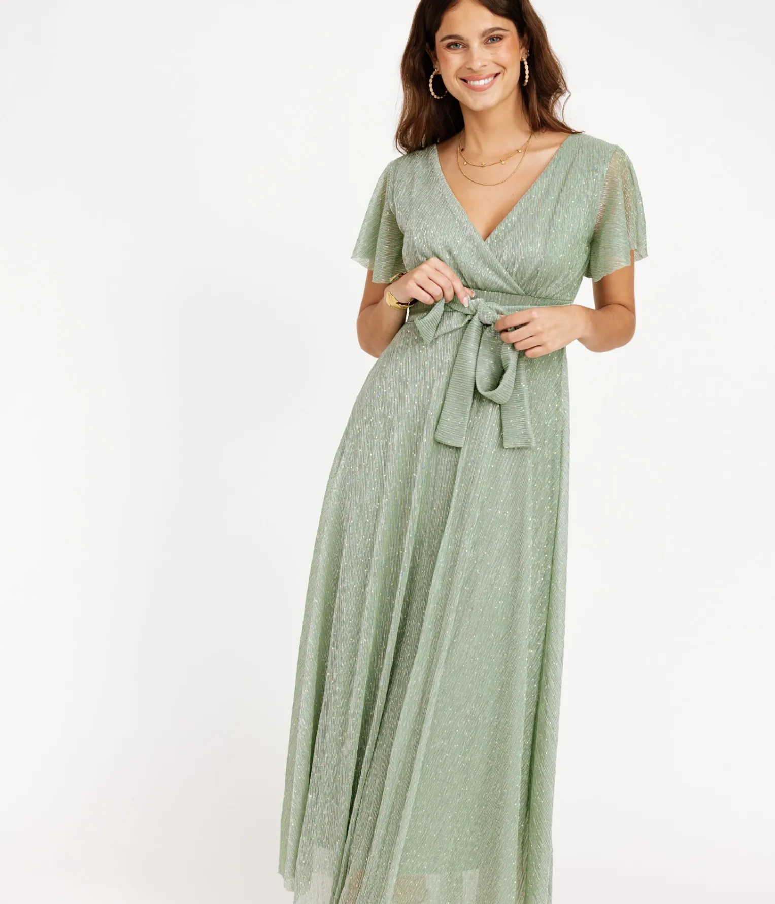 EDJI Robe longue cache-cœur plissée Léa* Robes